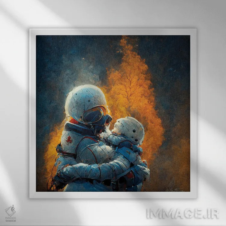 تابلو عشق واقعی اثر بن هاین (هنرمند بلژیکی) - نمای قابدار سفید