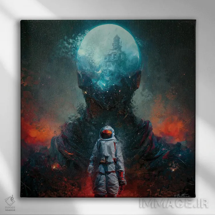 تابلو فرار و شروع سفری تازه اثر بن هاین (هنرمند بلژیکی) - نمای روبهرو روی دیوار