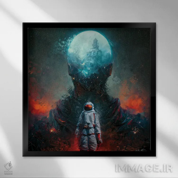 تابلو فرار و شروع سفری تازه اثر بن هاین (هنرمند بلژیکی) - نمای قابدار مشکی