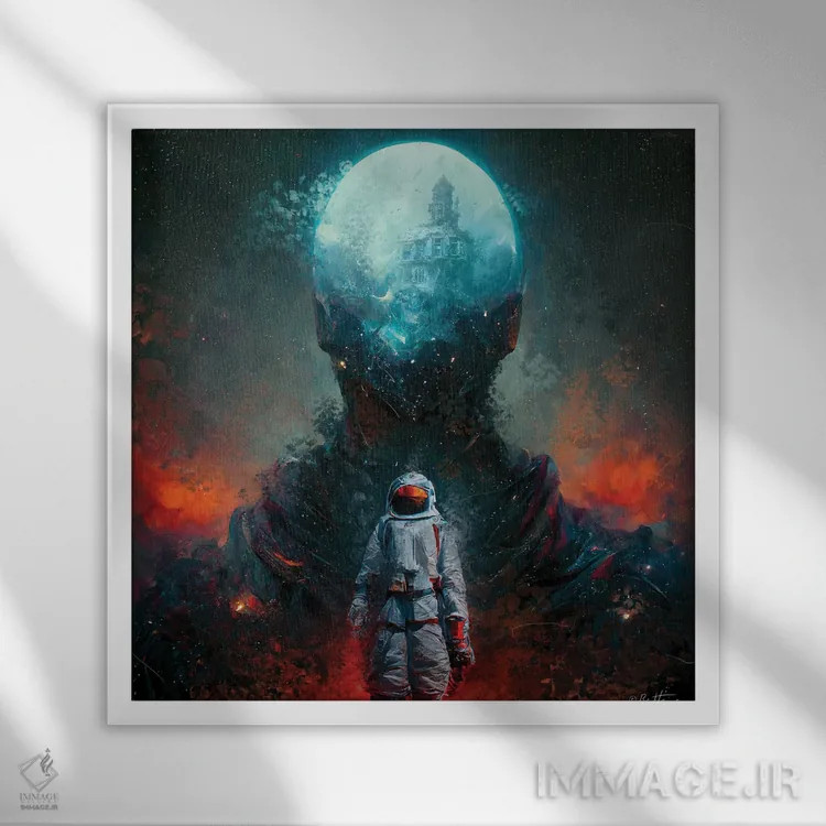 تابلو فرار و شروع سفری تازه اثر بن هاین (هنرمند بلژیکی) - نمای قابدار سفید