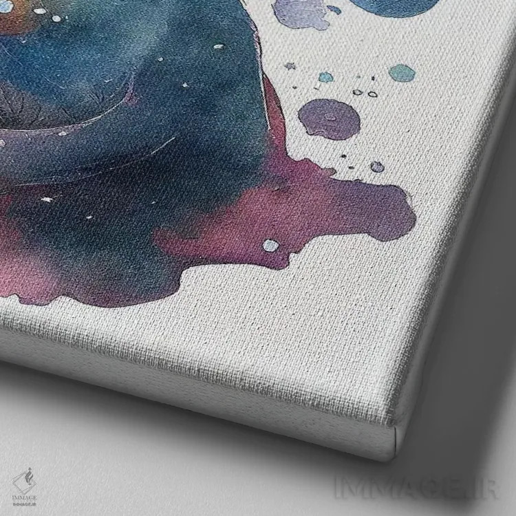 تابلو گربه تنها اثر بن هاین (هنرمند بلژیکی) - نمای نزدیک بافت بوم