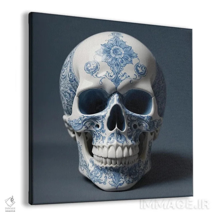 تابلو جمجمه چینی II اثر بن هاین (هنرمند بلژیکی) - نمای پرسپکتیو محصول