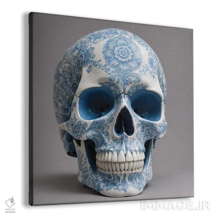 تابلو جمجمه چینی III اثر بن هاین (هنرمند بلژیکی) - نمای پرسپکتیو محصول
