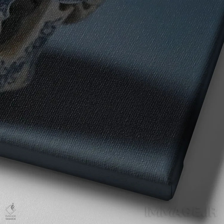 تابلو جمجمه چینی II اثر بن هاین (هنرمند بلژیکی) - نمای نزدیک بافت بوم