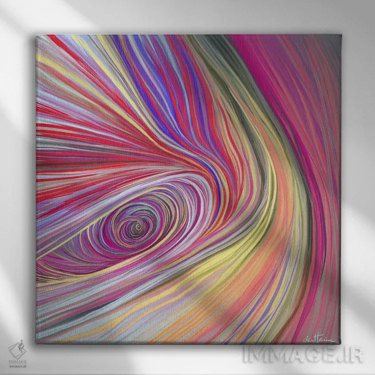 تابلو انتزاعی خالص III اثر بن هاین (هنرمند بلژیکی) - نمای روبهرو روی دیوار