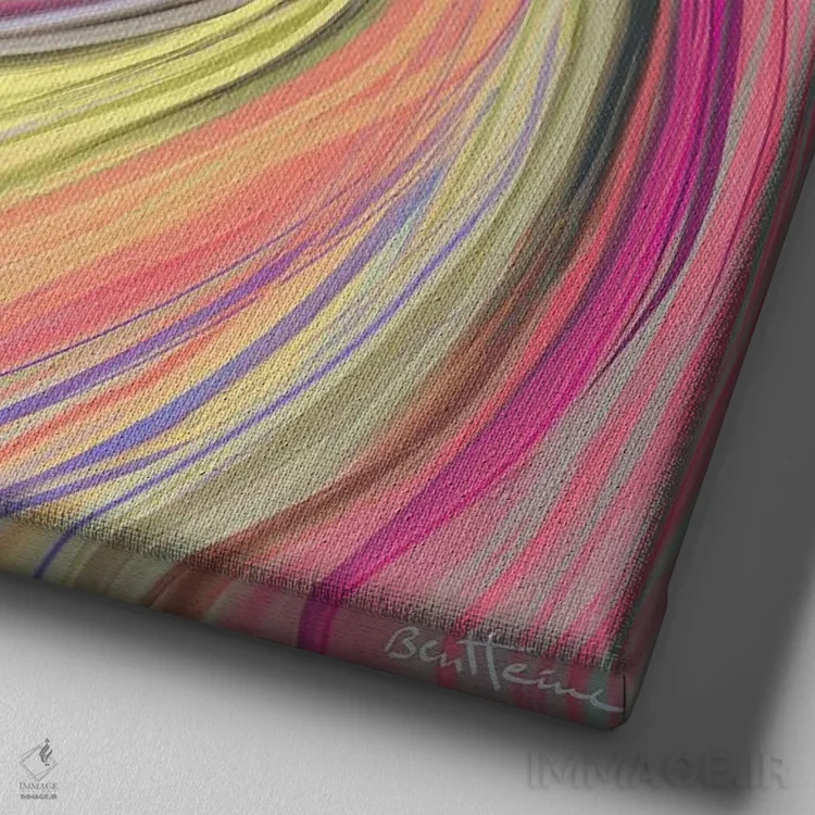 تابلو انتزاعی خالص III اثر بن هاین (هنرمند بلژیکی) - نمای نزدیک بافت بوم