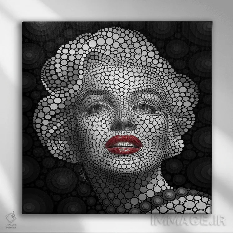 تابلو مرلین مونرو اثر بن هاین (هنرمند بلژیکی) - نمای روبهرو روی دیوار