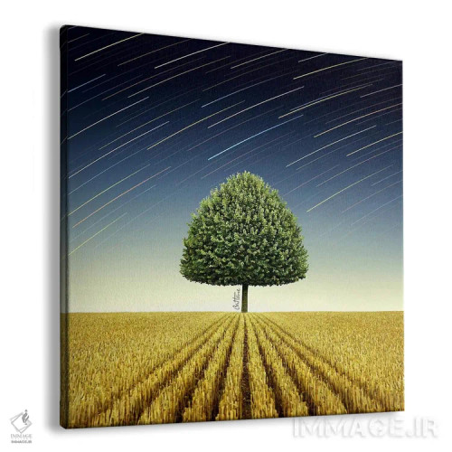 تابلو درخت سیب نیوتن اثر بن هاین (هنرمند بلژیکی) - نمای پرسپکتیو محصول