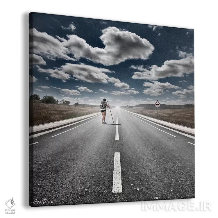 تابلو جاده هرگز پایان نمییابد اثر بن هاین (هنرمند بلژیکی) - نمای پرسپکتیو محصول