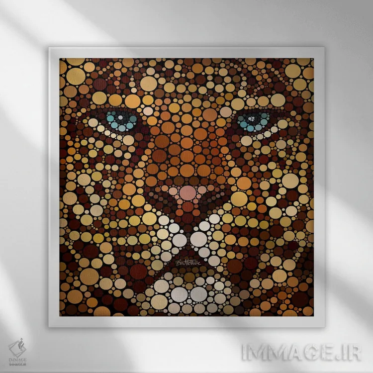 تابلو پلنگ اثر بن هاین (هنرمند بلژیکی) - نمای قابدار سفید