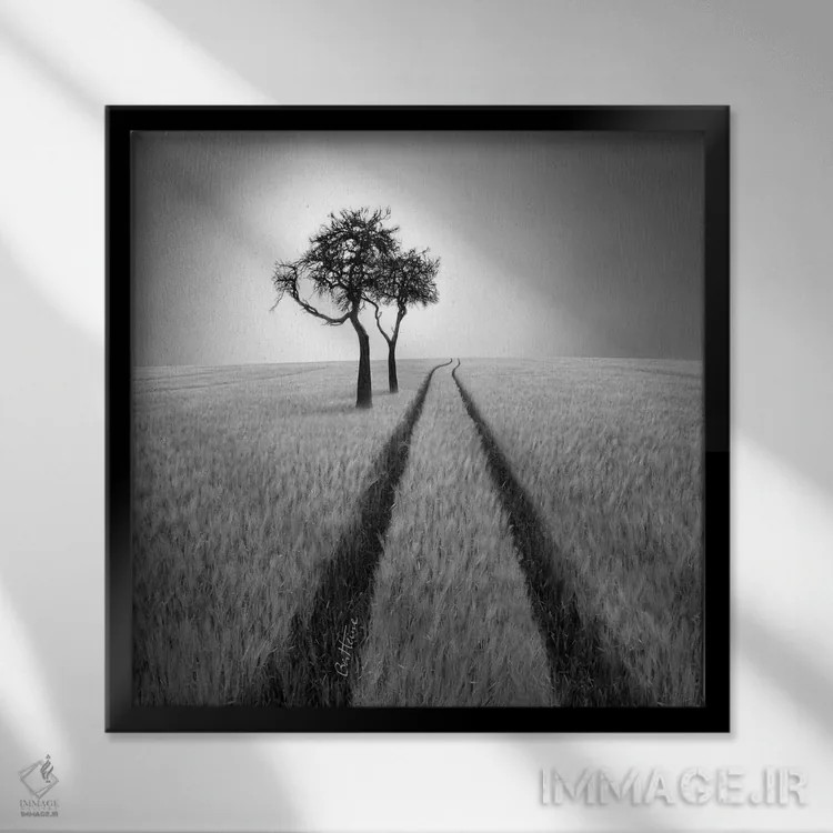 تابلو به خرد گوش کن اثر بن هاین (هنرمند بلژیکی) - نمای قابدار مشکی