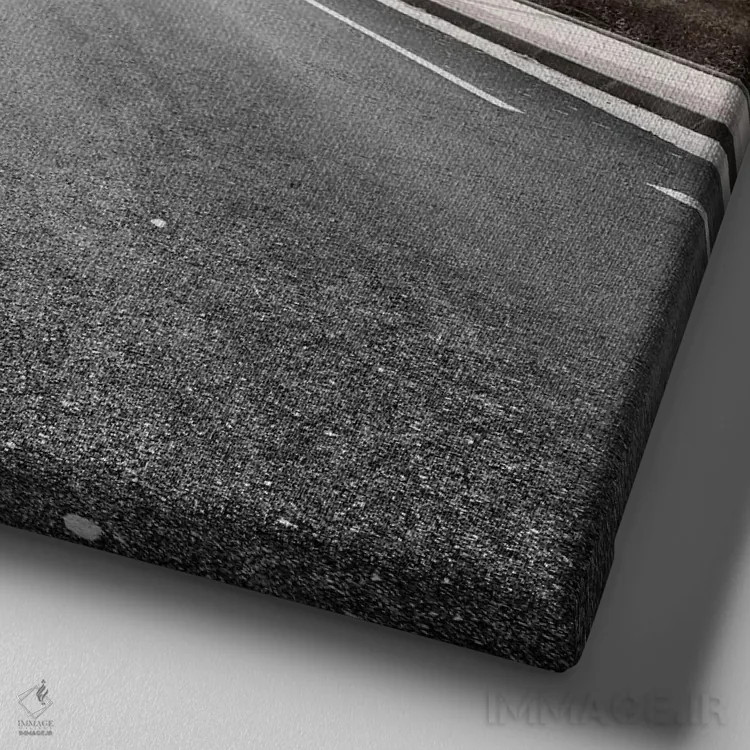 تابلو جاده هرگز پایان نمییابد اثر بن هاین (هنرمند بلژیکی) - نمای نزدیک بافت بوم