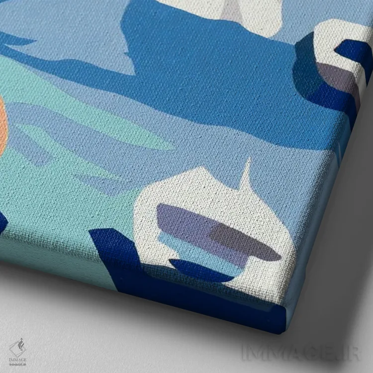 تابلو قایقها II اثر بث ان لاوسون - نمای نزدیک بافت بوم