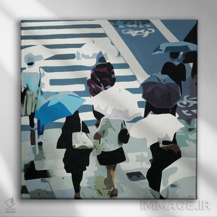 تابلو بارانهای آوریل اثر بث ان لاوسون - نمای روبهرو روی دیوار