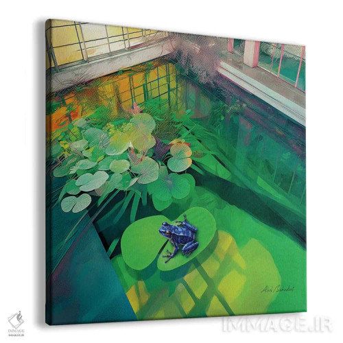 تابلو قورباغه آبی اثر ابوال بهادری - نمای پرسپکتیو محصول
