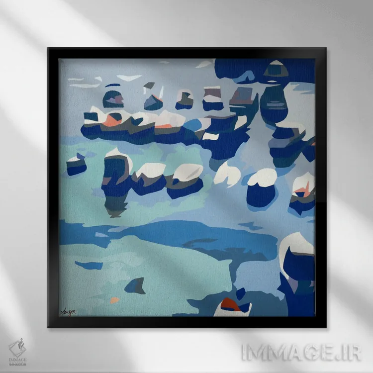 تابلو قایقها I اثر بث ان لاوسون - نمای قابدار مشکی