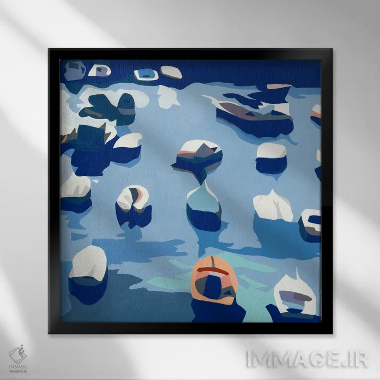 تابلو قایقها II اثر بث ان لاوسون - نمای قابدار مشکی