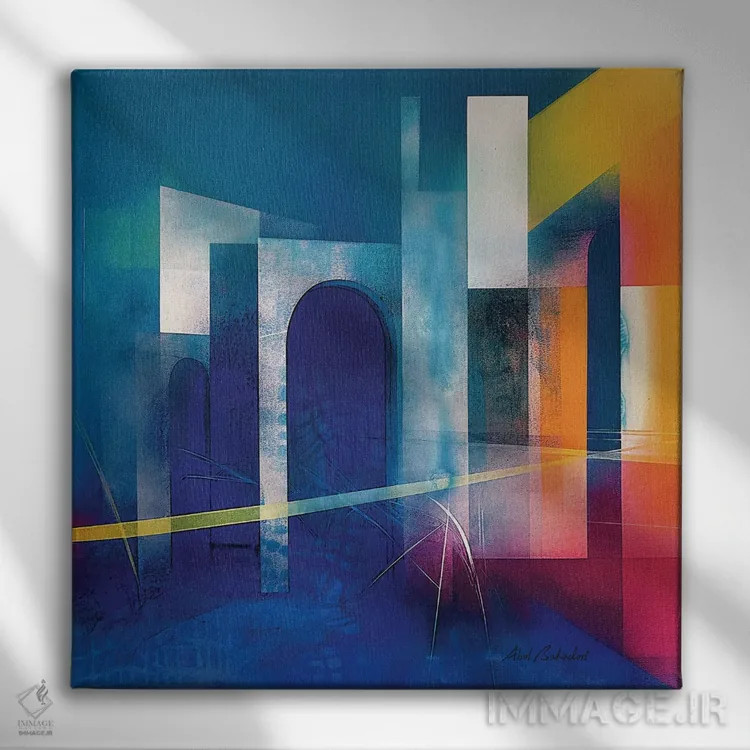 تابلو پرش اثر ابوال بهادری - نمای روبهرو روی دیوار