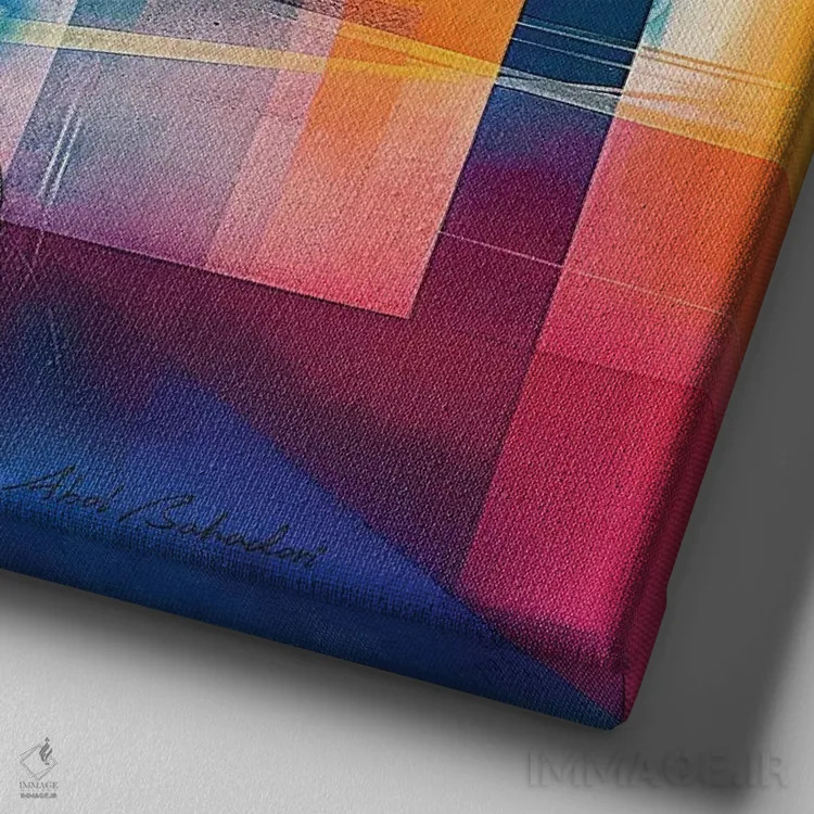 تابلو پرش اثر ابوال بهادری - نمای نزدیک بافت بوم