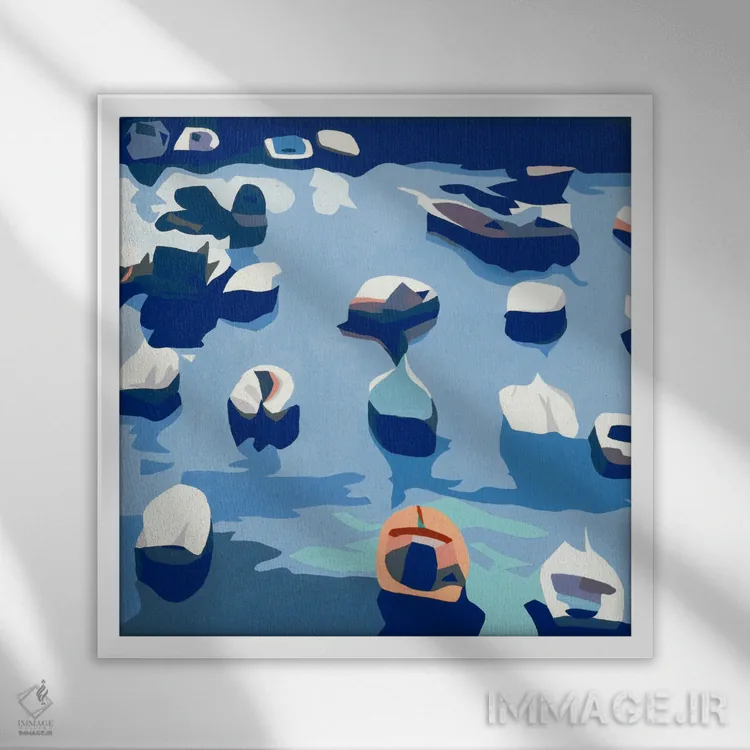 تابلو قایقها II اثر بث ان لاوسون - نمای قابدار سفید