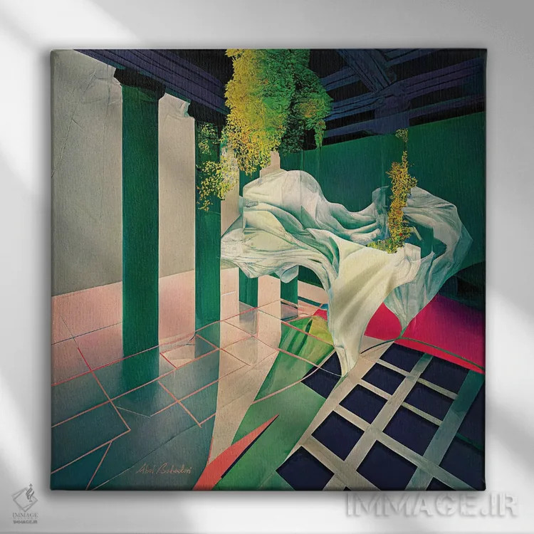 تابلو بلند کردن / ارتقا اثر ابوال بهادری - نمای روبهرو روی دیوار