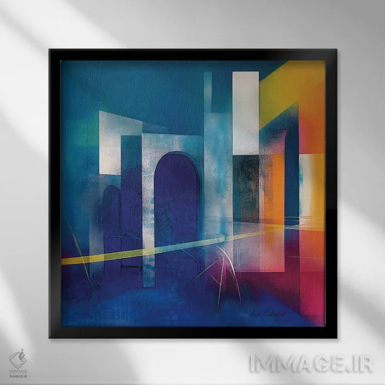 تابلو پرش اثر ابوال بهادری - نمای قابدار مشکی