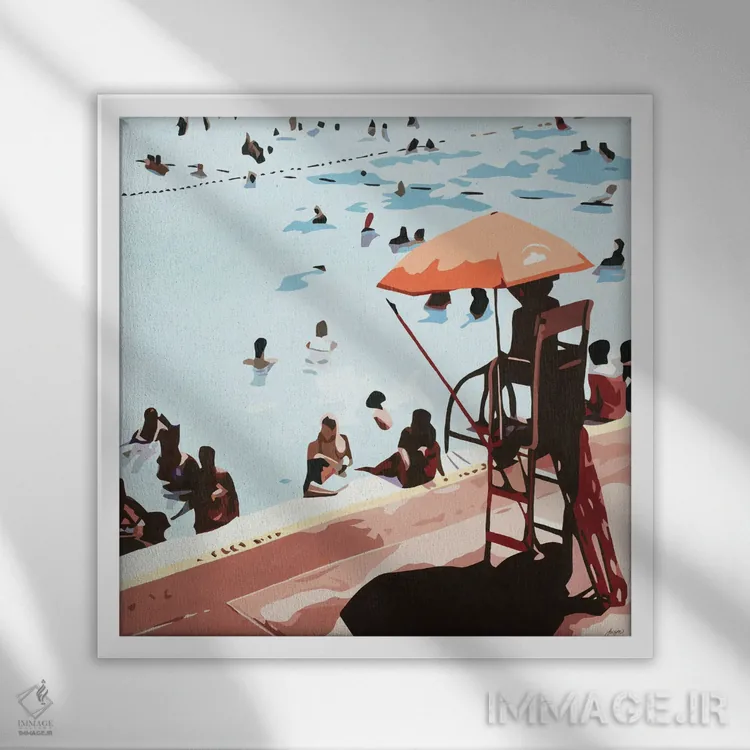 تابلو همه چیز عالی پیش میرود اثر بث ان لاوسون - نمای قابدار سفید