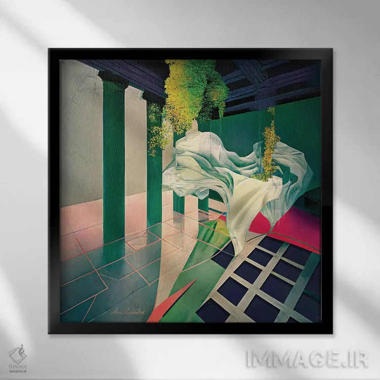 تابلو بلند کردن / ارتقا اثر ابوال بهادری - نمای قابدار مشکی