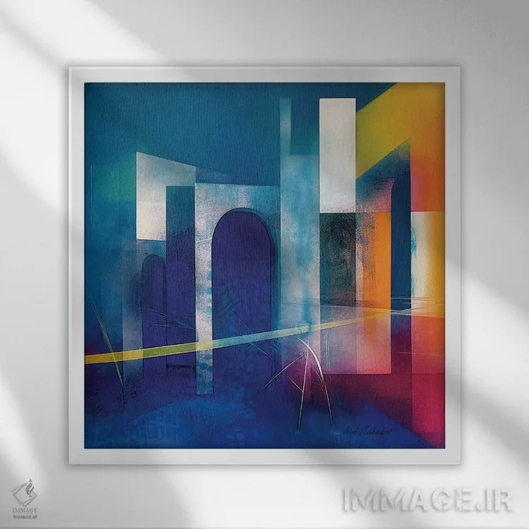 تابلو پرش اثر ابوال بهادری - نمای قابدار سفید