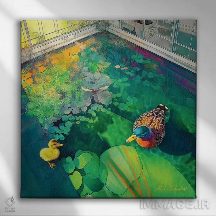 تابلو تردید اثر ابوال بهادری - نمای روبهرو روی دیوار