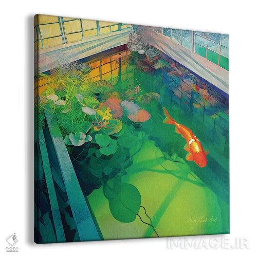 تابلو حوضچه کوی (نوعی ماهی) اثر ابوال بهادری - نمای پرسپکتیو محصول