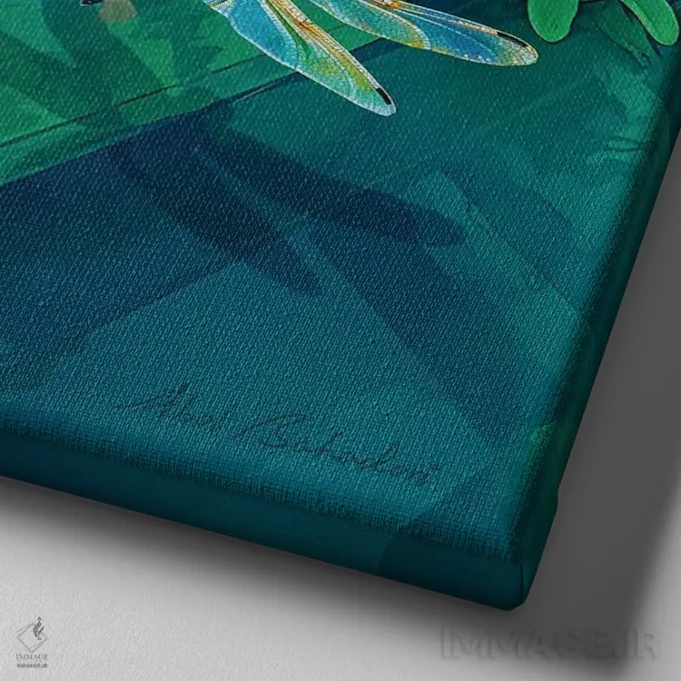 تابلو حوضچه معلق اثر ابوال بهادری - نمای نزدیک بافت بوم