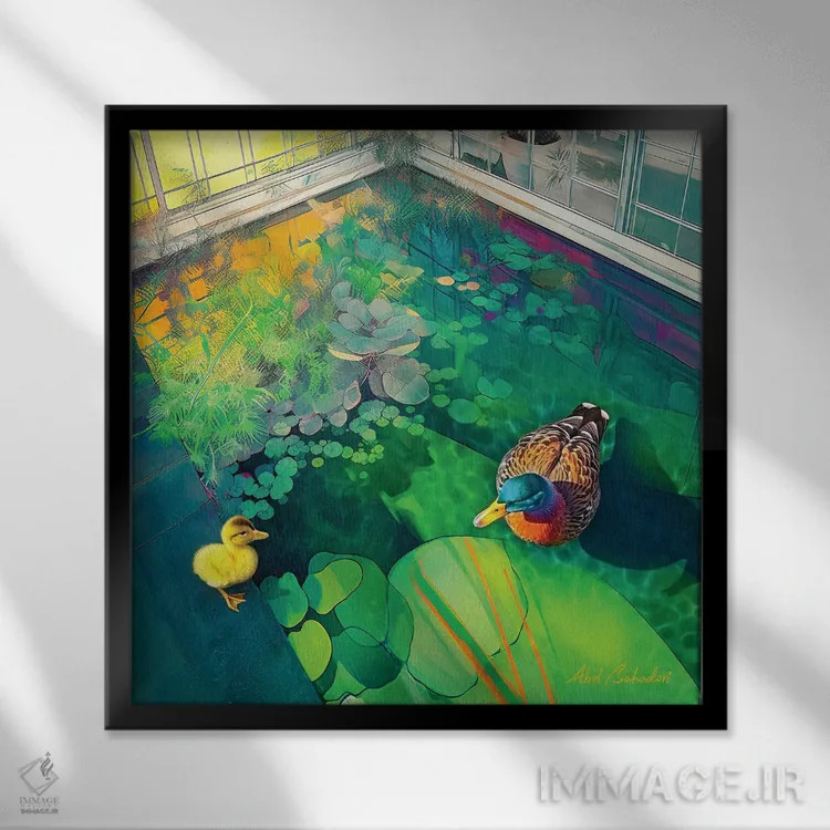 تابلو تردید اثر ابوال بهادری - نمای قابدار مشکی