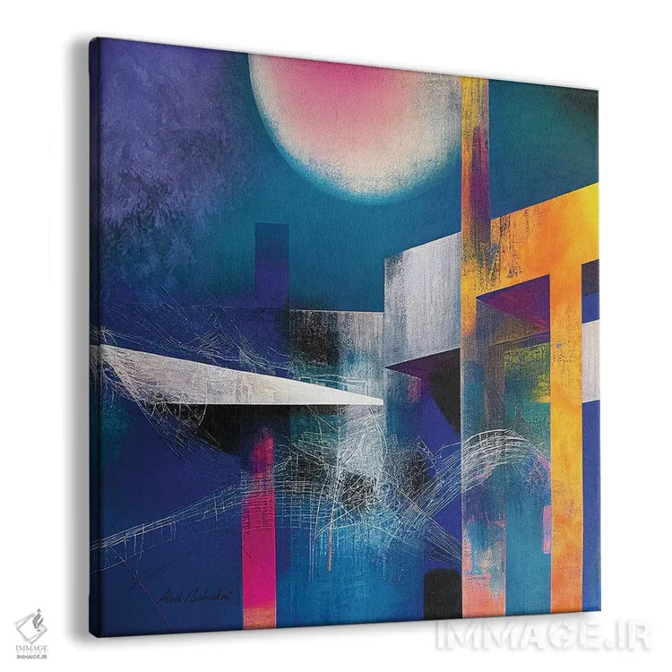 تابلو گردهمایی اثر ابوال بهادری - نمای پرسپکتیو محصول