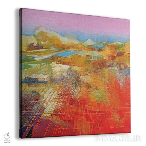 تابلو طلوع برداشت محصول اثر ابوال بهادری - نمای پرسپکتیو محصول