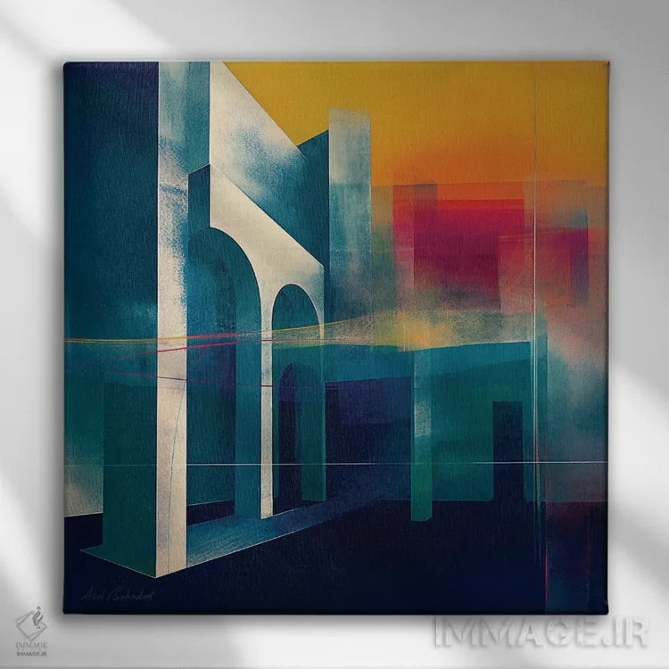 تابلو فرار اثر ابوال بهادری - نمای روبهرو روی دیوار