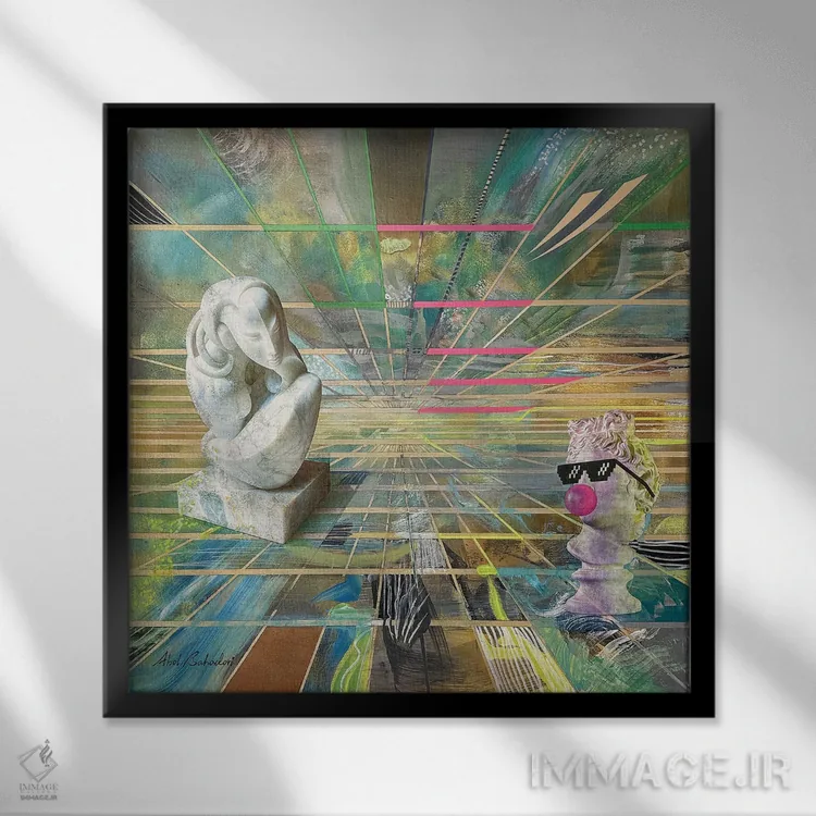 تابلو گرانش کوانتومی اثر ابوال بهادری - نمای قابدار مشکی