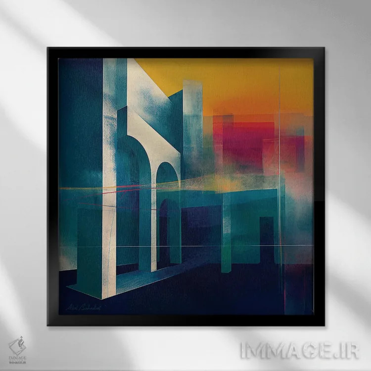 تابلو فرار اثر ابوال بهادری - نمای قابدار مشکی