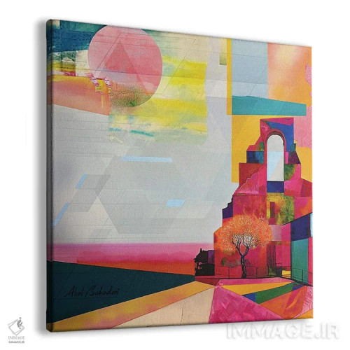 تابلو بهشت و زمین اثر ابوال بهادری - نمای پرسپکتیو محصول