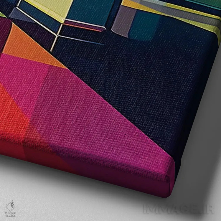 تابلو گذرگاه رنگی اثر ابوال بهادری - نمای نزدیک بافت بوم