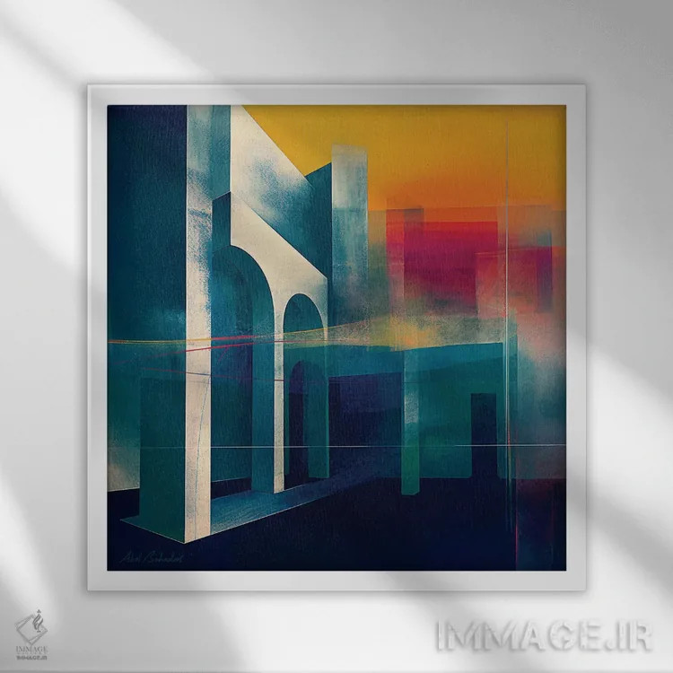 تابلو فرار اثر ابوال بهادری - نمای قابدار سفید