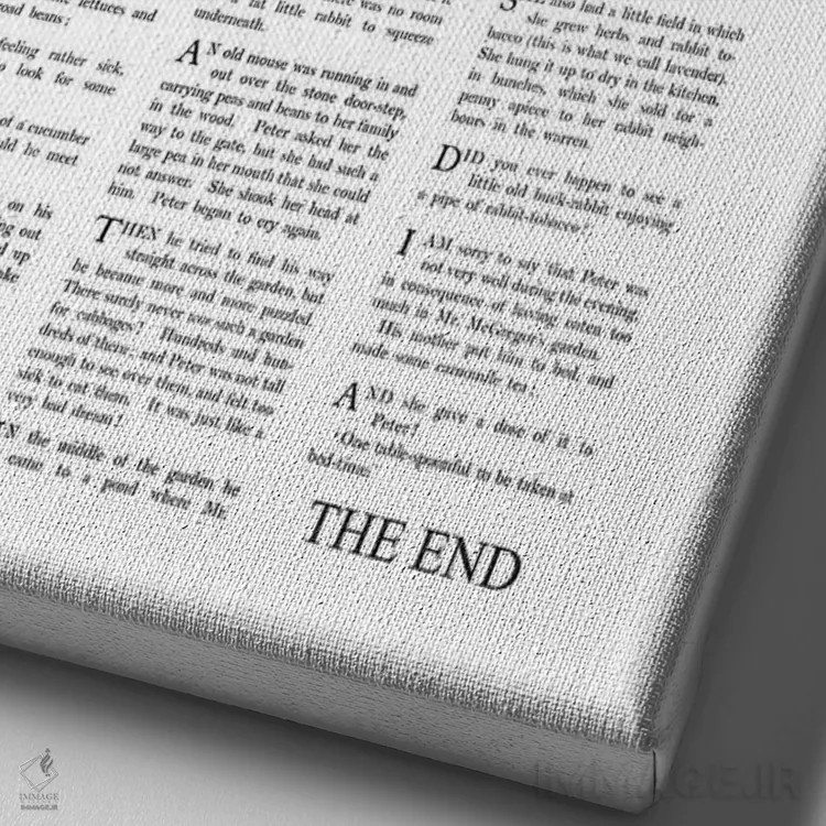 تابلو پیتر خرگوشه اثر بئاتریکس پاتر اثر بیبلیوتوگرافی - نمای نزدیک بافت بوم