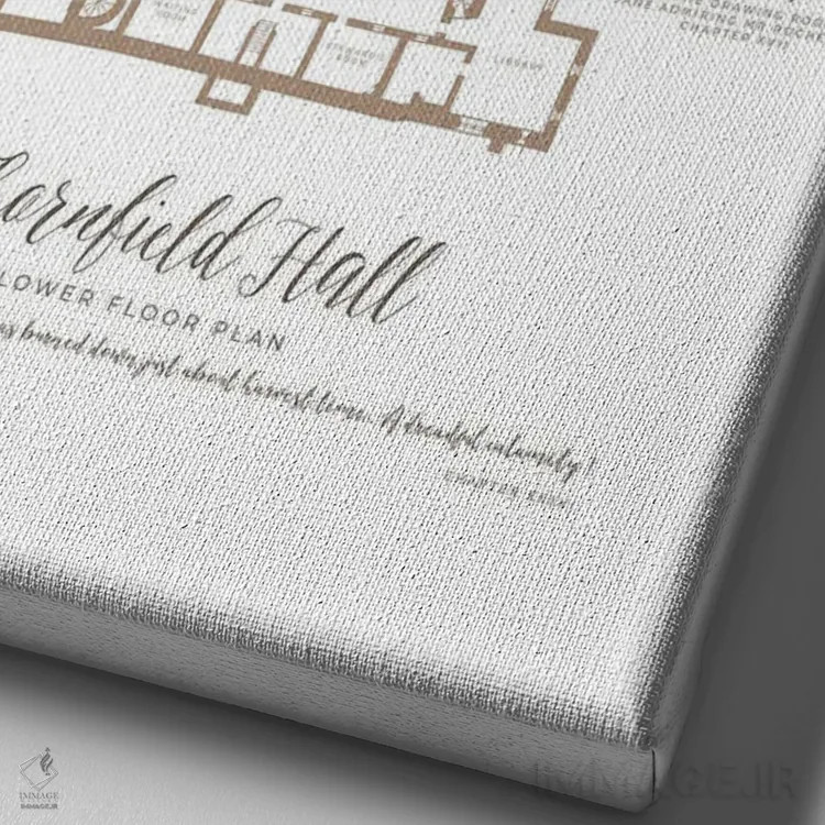 تابلو اینفوگرافیک جین ایر اثر شارلوت برونته اثر بیبلیوتوگرافی - نمای نزدیک بافت بوم