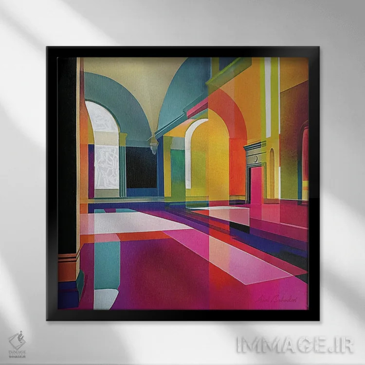 تابلو طاق شکافته اثر ابوال بهادری - نمای قابدار مشکی