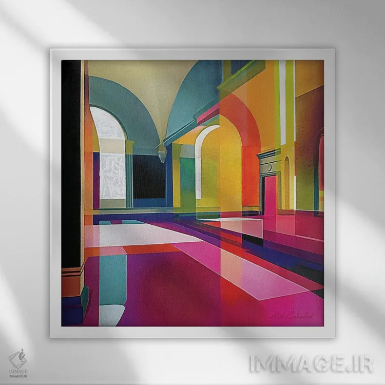 تابلو طاق شکافته اثر ابوال بهادری - نمای قابدار سفید