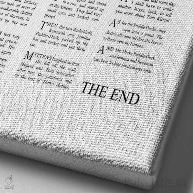 تابلو تام بچهگربه اثر بئاتریکس پاتر اثر بیبلیوتوگرافی - نمای نزدیک بافت بوم