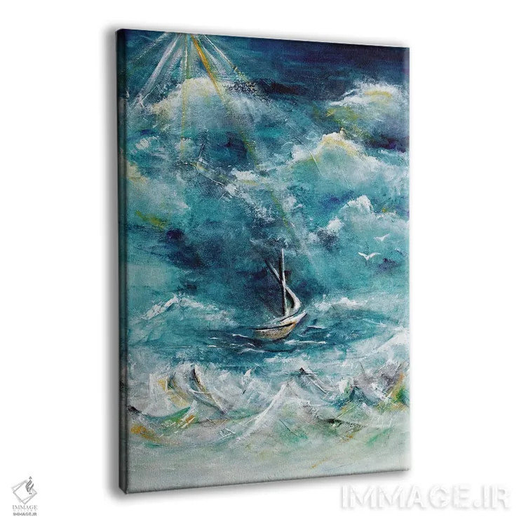 تابلو قایق در طوفان، عیسی آرامکنندهٔ دریا اثر آنجلا بیسون - نمای پرسپکتیو محصول