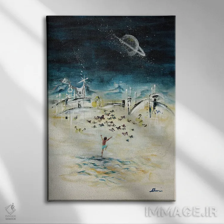 تابلو رویای میانهقرن II اثر آنجلا بیسون - نمای روبهرو روی دیوار