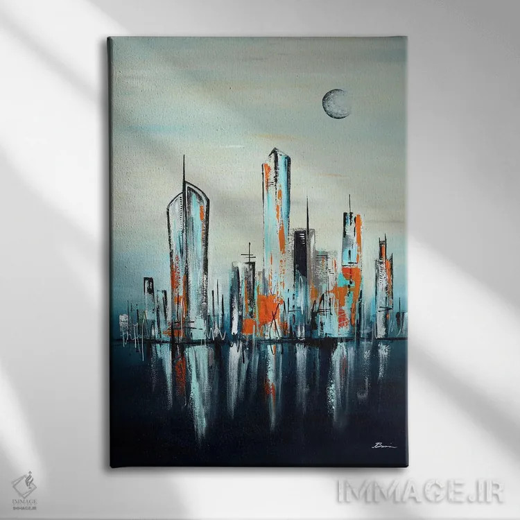 تابلو آپتاون ۳۲ اثر آنجلا بیسون - نمای روبهرو روی دیوار