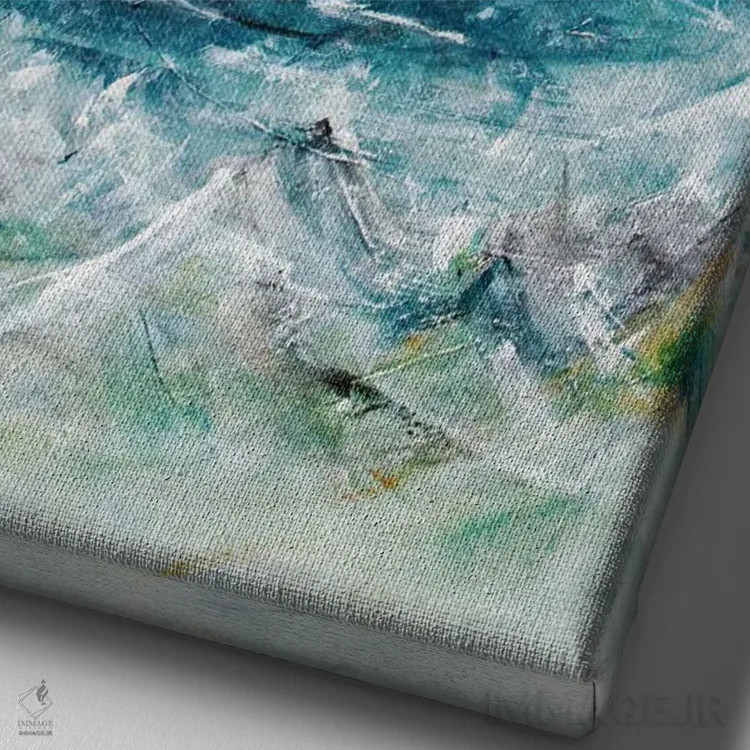 تابلو قایق در طوفان، عیسی آرامکنندهٔ دریا اثر آنجلا بیسون - نمای نزدیک بافت بوم